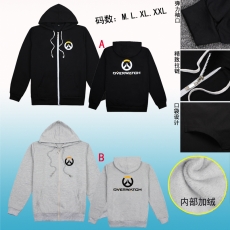 2色守望先锋(加厚)拉链带帽卫衣