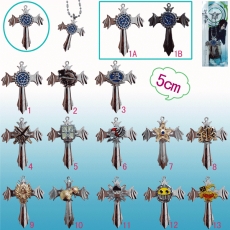 13款2色标志转动天使十字架项链