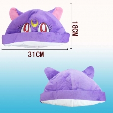 美少女战士紫色猫毛绒帽子