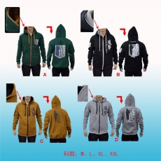 4款进击的巨人(加厚)撞色拉链卫衣