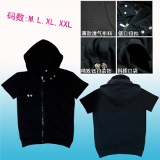 东京食尸鬼金木研COS黑色拉链短袖卫衣