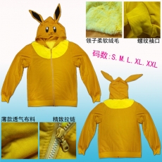 宠物小精灵原始伊贝造型拉链卫衣