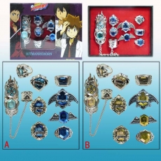 2色家庭纪念版戒指+双宝石指环套装