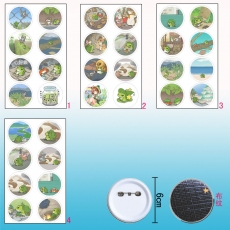 4款旅行的青蛙8个装布纹胸针