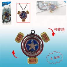 美国队长盾牌可转动项链