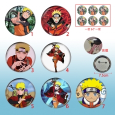 7款火影鸣人75mm亮膜胸针(6个一包)