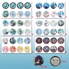 6款初音58mm8个装细沙膜胸针