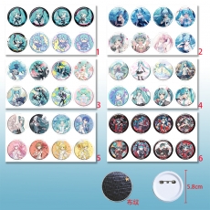 6款初音58mm8个装布纹胸针