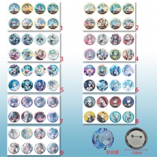 9款初音58mm8个装拉丝膜胸针