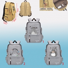 3款龙猫16安翻盖帆布双肩背包