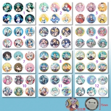 12款初音75mm6个装拉丝膜胸针