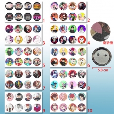 10款胆大党58mm8个装磨砂膜胸针