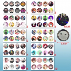 10款胆大党58mm8个装星幻膜胸针